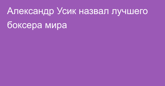 Александр Усик назвал лучшего боксера мира