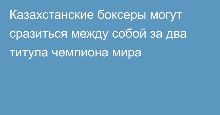 Казахстанские боксеры могут сразиться между собой за два титула чемпиона мира