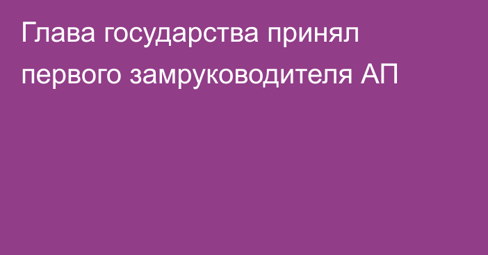 Глава государства принял первого замруководителя АП