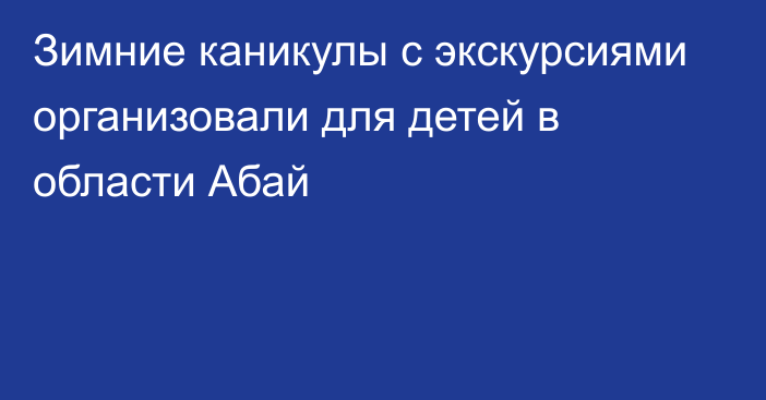 Зимние каникулы с экскурсиями организовали для детей в области Абай