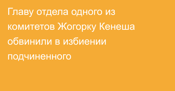 Главу отдела одного из комитетов Жогорку Кенеша обвинили в избиении подчиненного