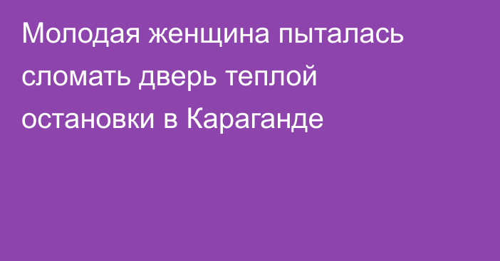 Молодая женщина пыталась сломать дверь теплой остановки в Караганде