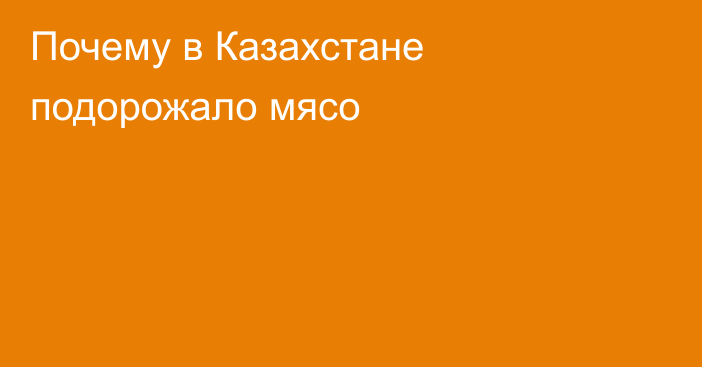 Почему в Казахстане подорожало мясо