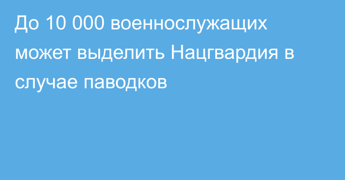 До 10 000 военнослужащих может выделить Нацгвардия в случае паводков