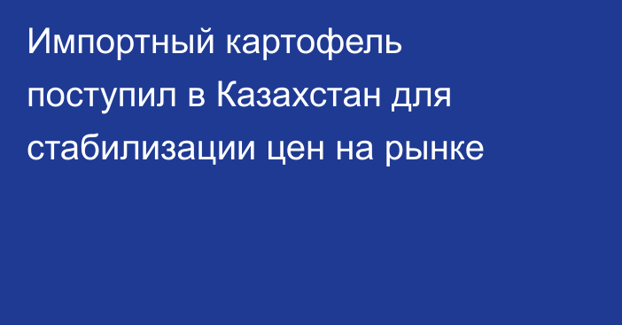 Импортный картофель поступил в Казахстан для стабилизации цен на рынке