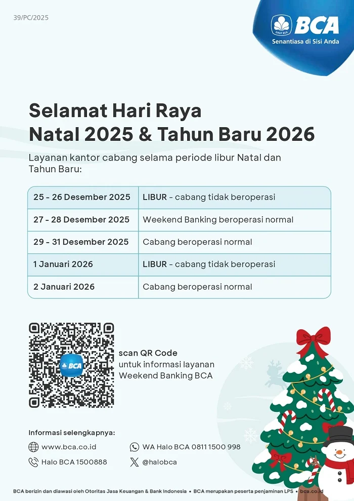 Jadwal Operasional Bank BCA Pasca Lebaran 2026: Semua yang Perlu Anda Ketahui