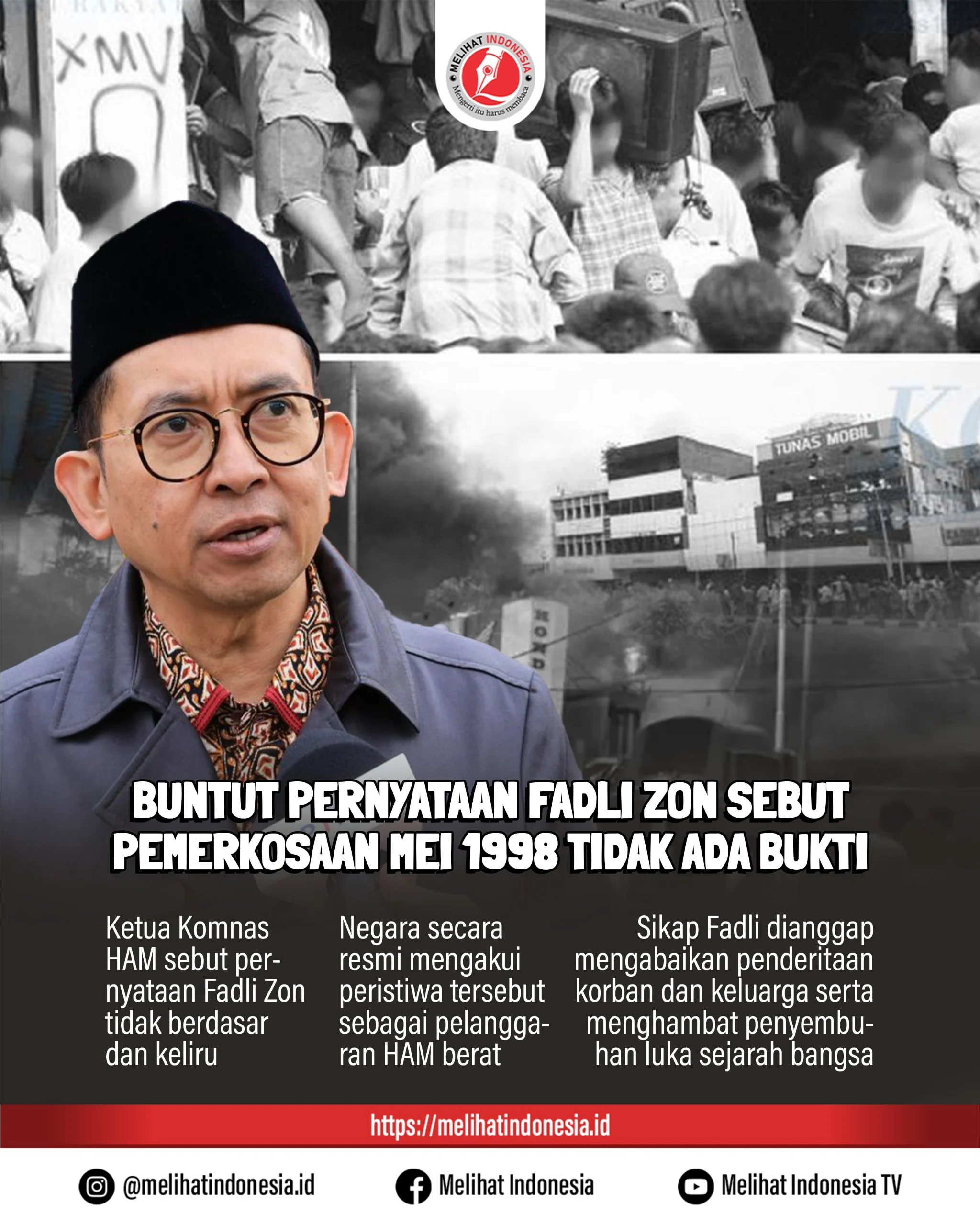 Ibu Korban Mei 1998 Tuntut Pertanggungjawaban Fadli Zon, PTUN Siapkan Putusan Penting