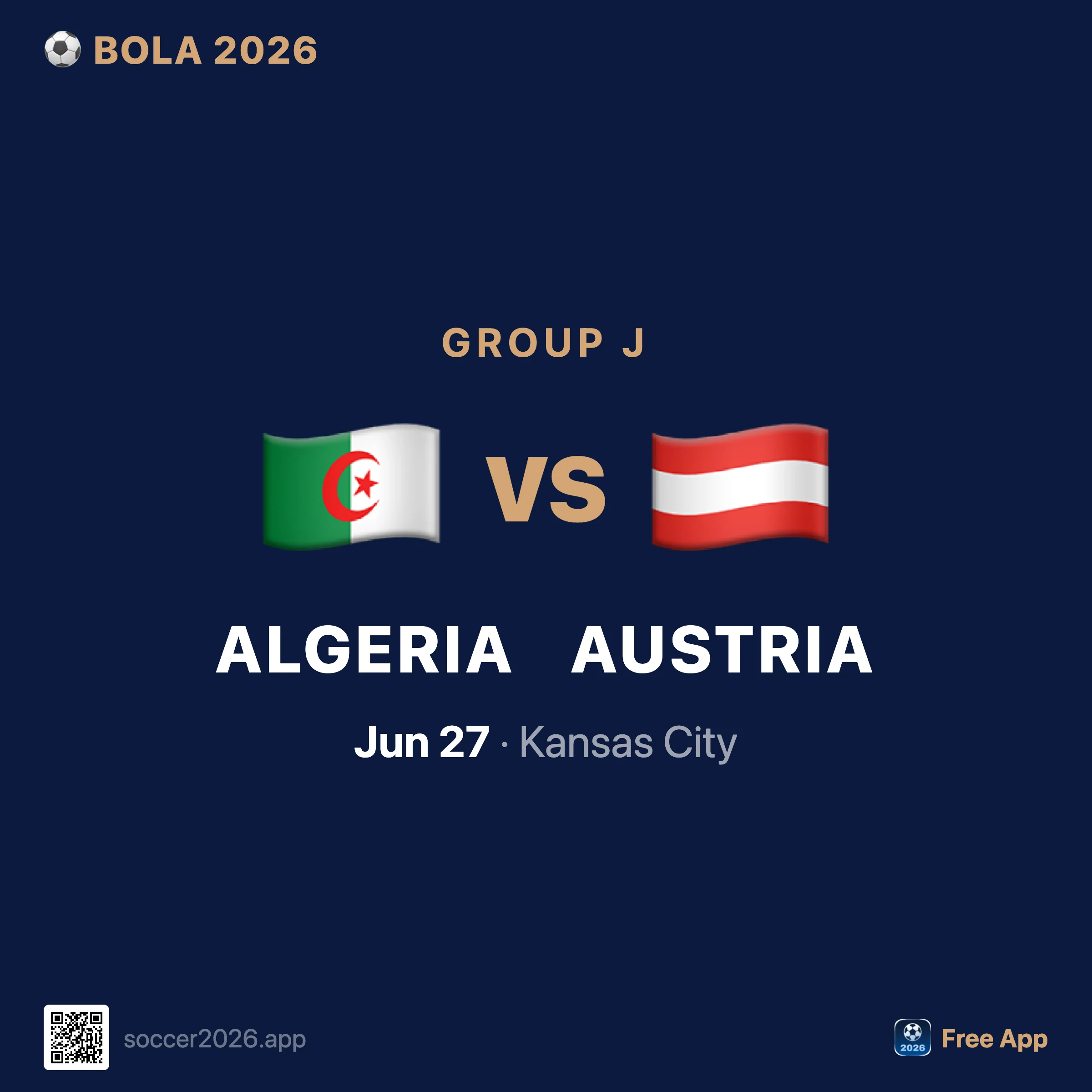 Algeria vs Austria: Duel Menarik di Piala Dunia 2026