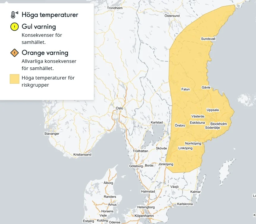 Höga Temperaturer Väntas i Större Delen av Landet