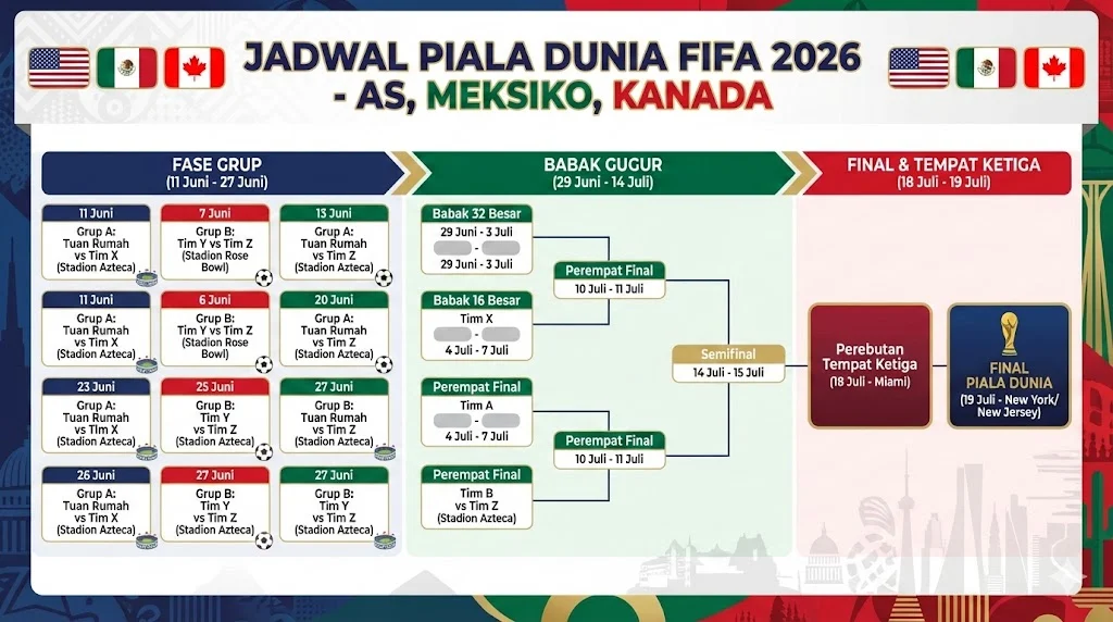 Megah dan Bersejarah: Mengintip Persiapan dan Jadwal Piala Dunia 2026 di Tiga Negara